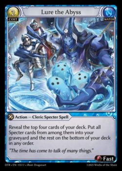 あなたのデッキの上から4枚のカードを公開する。その中のSpecterカードをすべてあなたの墓地に置き、残りを好きな順番であなたのデッキの一番下に置く。