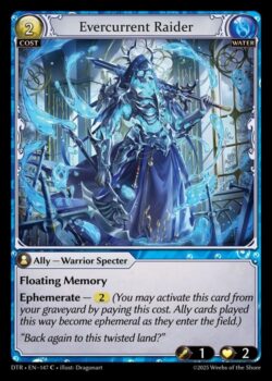 <b>フローティングメモリー</b><br>
<b>Ephemerate</b> — 2(このカードを墓地からコストを支払って発動してもよい。この方法でプレイしたAllyカードは場に出た時点でエフェメラルになる。)