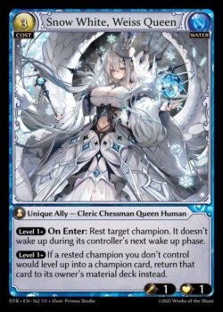 レベル1+ <b>登場時:</b>対象のチャンピオンをレストする。そのチャンピオンはコントローラーの次のWake UpフェイズにWake Upしない。<br>レベル1+ あなたがコントロールしていないレスト状態のチャンピオンがチャンピオンカードにレベルアップする場合、代わりにそのカードをオーナーのマテリアルデッキに戻す。