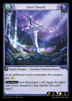 この武器をマテリアライズするための追加コストとして、2を支払う。<br>
<b>クラスボーナス</b> Inert Swordは+1される。(この効果は、あなたのチャンピオンのクラスがこのカードのクラスと一致する場合にのみ適用される。)